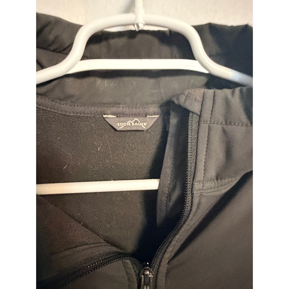Eddie Bauer Womens Black Softshell Fleece Lined Full Zip Jacket Outdoor Active - Picture 2 of 7